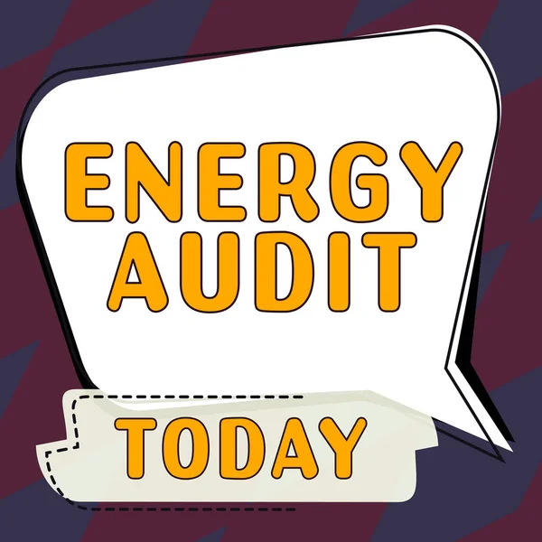 Ručně Psané Znamení Energetický Audit Internet Posuzování Energetických Potřeb Účinnosti — Stock fotografie
