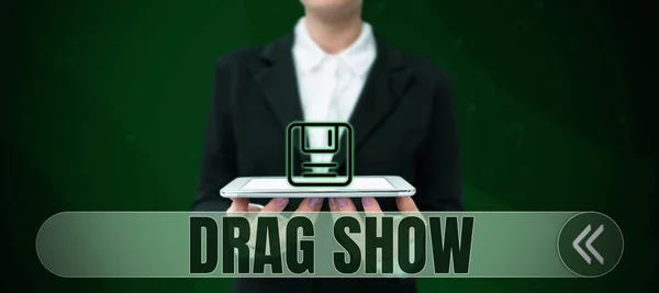 Text Bildtext Presenterar Drag Show Word För Tävlingsevenemang Där Två — Stockfoto