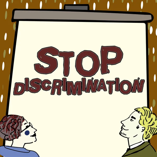 Legenda Conceitual Stop Discrimination Visão Geral Negócio Prevenir Escavação Ilegal — Fotografia de Stock