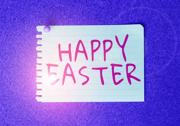 Koncepcionális Felirat Boldog Húsvétot Koncepcionális Fotó Jézus Feltámadására Emlékező Keresztény — Stock Fotó
