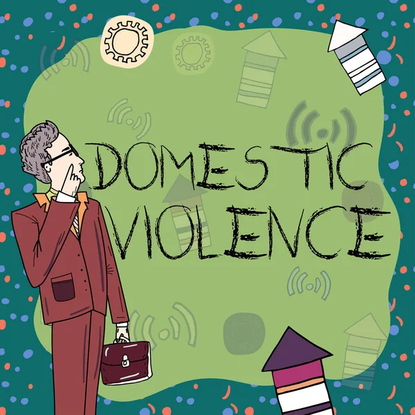说明家庭暴力 商业概念 由一个家庭或家庭成员指挥的暴力或虐待行为的文本 — 图库照片