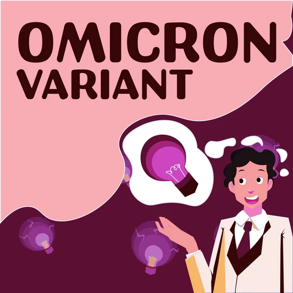 Text Bildtext Som Presenterar Omicron Variant Ord För Mild Till — Stockfoto