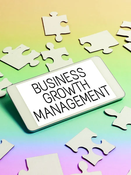 Tekst Pokazujący Inspirację Business Growth Management Business Showcase Poprawiający Pewien — Zdjęcie stockowe