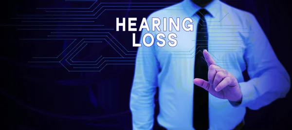Konzeptionelle Bildunterschrift Hörverlust Konzeptionelle Bedeutung Ist Die Teilweise Oder Völlige — Stockfoto