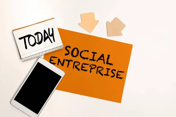 Conceptual Caption Social Enterprise Business Concept Business Makes Money Socially — Stock fotografie