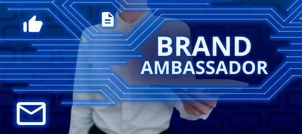 Texto Que Mostra Inspiração Brand Ambassador Agente Vitrine Negócios Credenciado — Fotografia de Stock