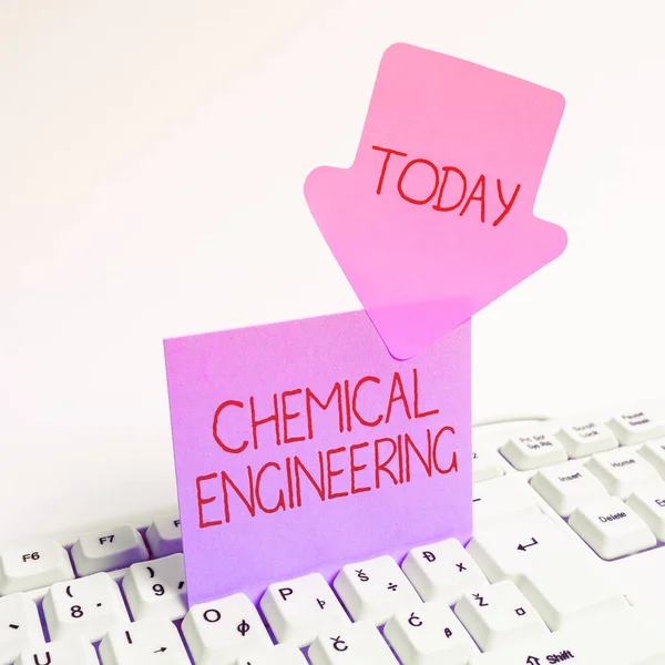Conceptual caption Chemical Engineering, Word for developing things dealing with the industrial application of chemistry