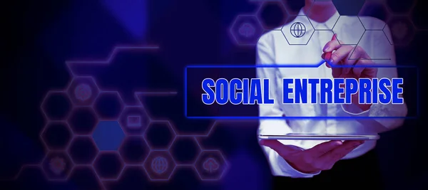 Handschrifttekst Social Enterprise Business Idee Bedrijf Dat Een Maatschappelijk Verantwoorde — Stockfoto