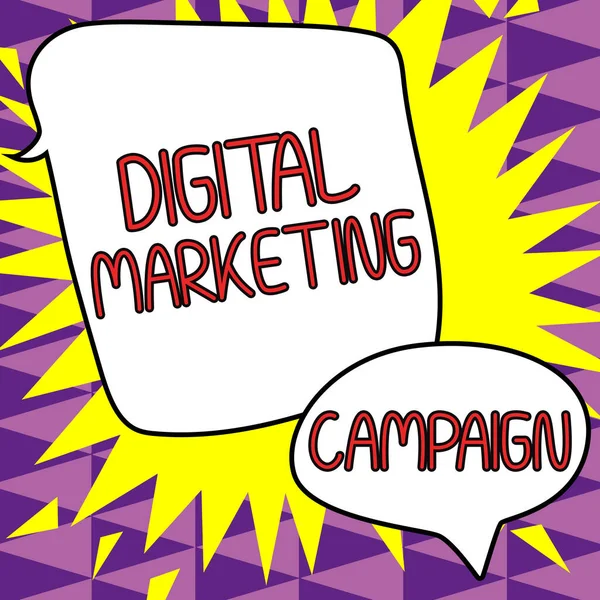 Text Zobrazující Inspiraci Digitální Marketingová Kampaň Obchodní Přístup Správa Obsahu — Stock fotografie