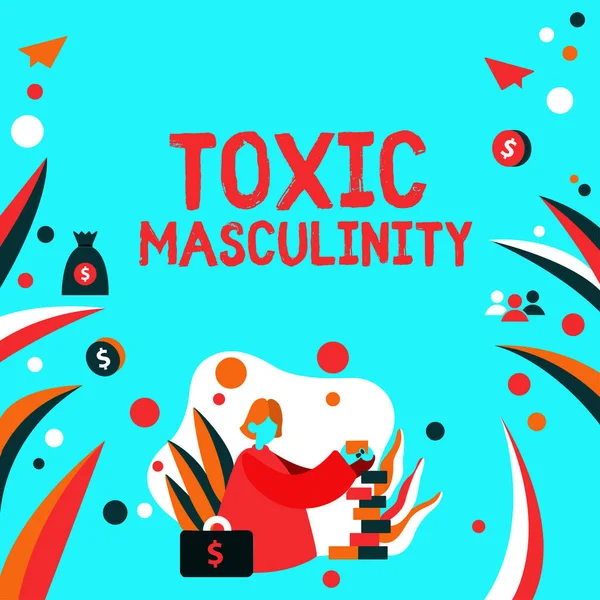 Γράφοντας Την Εμφάνιση Κειμένου Toxic Masculinity Business Βιτρίνα Περιγράφει Στενό — Φωτογραφία Αρχείου