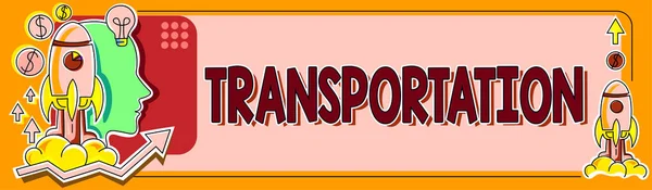 Текстовий Підпис Представлення Транспорт Бізнес Концепція Засоби Перевезення Людей Товарів — стокове фото