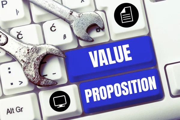 Handschrifttekst Value Proposition Internet Concept Service Maken Bedrijf Product Aantrekkelijk — Stockfoto