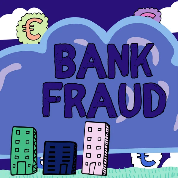 Texto Caligrafia Fraude Bancária Visão Geral Negócio Perversão Intencional Verdade — Fotografia de Stock