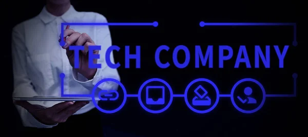 Texto Presentando Tech Company Internet Concept Una Empresa Que Inventa —  Fotos de Stock