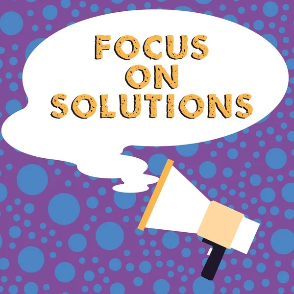 Inspiracja Pokazując Znak Focus Solutions Przegląd Biznesowy Potężny Praktyczny Sposób — Zdjęcie stockowe