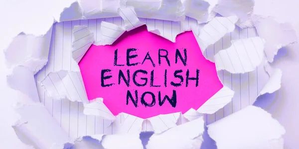 Κείμενο Λεζάντα Παρουσίασης Μάθετε Αγγλικά Τώρα Λέξη Για Κέρδος Απόκτηση — Φωτογραφία Αρχείου