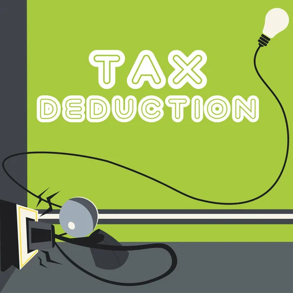 Text Der Inspiration Zeigt Steuerabzug Geschäftsansatz Betrag Der Vom Einkommen — Stockfoto