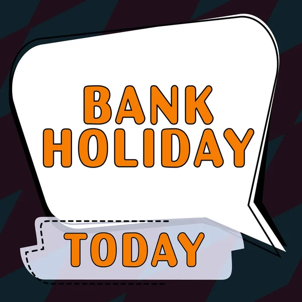 銀行の休日を示すテキストキャプション ビジネスの概要銀行が正式に祝日として閉鎖される日 — ストック写真