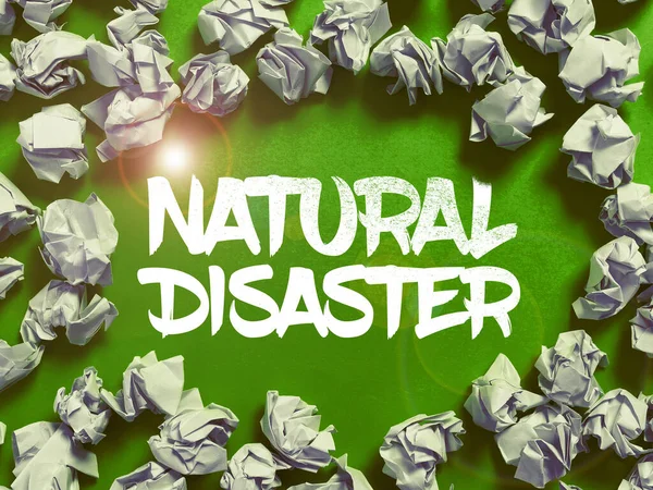 Exhibición Conceptual Desastres Naturales Enfoque Empresarial Que Ocurre Curso Naturaleza — Foto de Stock