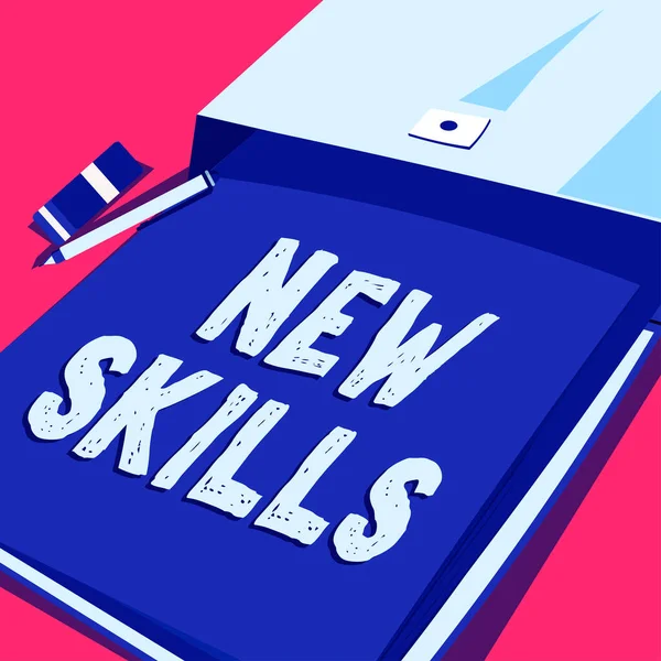Handwriting Text New Skills Business Approach Recently Acquired Learned Abilities — Stock Photo, Image