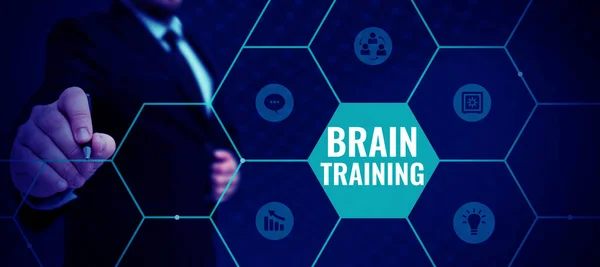 Εννοιολογική Λεζάντα Brain Training Επιχειρηματική Ιδέα Διανοητικές Δραστηριότητες Για Διατήρηση — Φωτογραφία Αρχείου