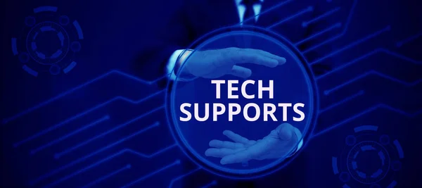 Text Rukopisu Tech Support Business Approach Nápověda Techniků Online Nebo — Stock fotografie