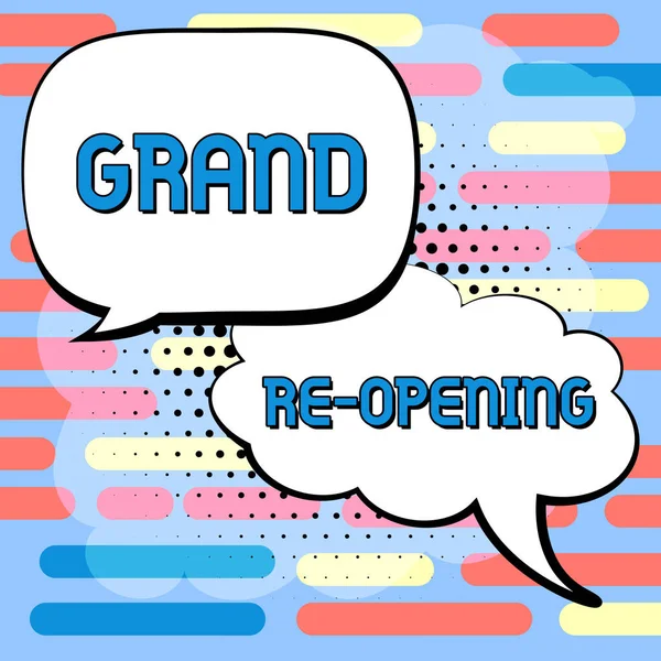 Konceptuální Zobrazení Grand Opening Word Pro Pořádané Značky Otevření Nového — Stock fotografie
