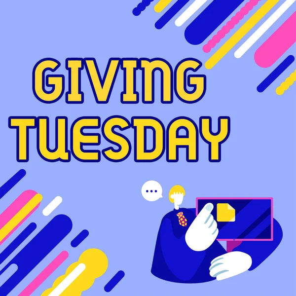 Текст Почерку Giving Tuesday Business Overview International Day Charitable Giving — стокове фото