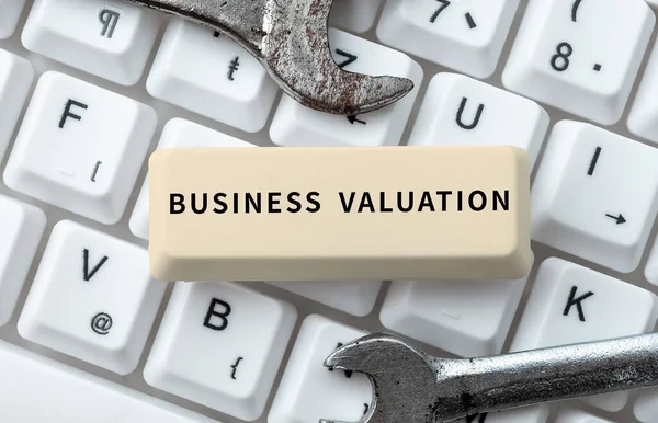 Handschrift Business Valuation Word Geschreven Het Bepalen Van Economische Waarde — Stockfoto