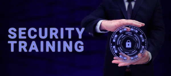 Inspiration Showing Sign Security Training Business Showcase Providing Security Awareness — Stock Photo, Image