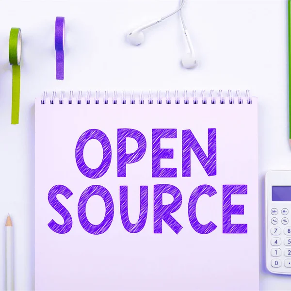 Концептуальный Дисплей Open Source Бизнес Концепция Обозначающая Программное Обеспечение Исходный — стоковое фото