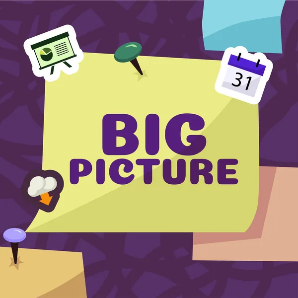 Fogalmi Felirat Big Picture Business Bemutatja Legfontosabb Tényeket Egyes Helyzetek — Stock Fotó