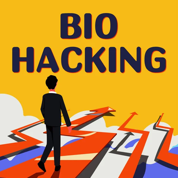 Zeichen Für Bio Hacking Internet Konzept Zur Experimentellen Verwertung Genetischen — Stockfoto