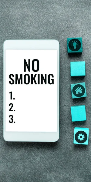 在这个地方 禁止吸烟 使用烟草的商业行为 — 图库照片