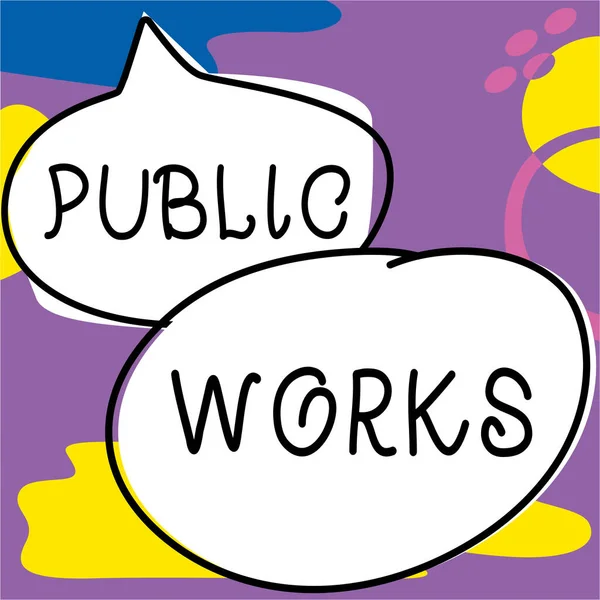 Вдохновляя Показывая Знак Public Works Business Concept Описывает Просмотр События — стоковое фото
