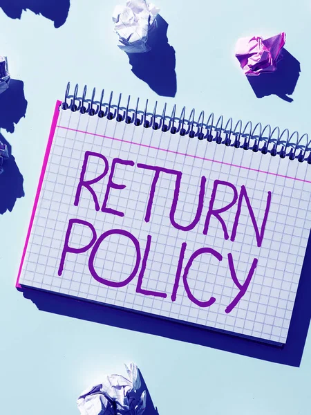 Kézírás Szöveg Visszatérési Politika Üzleti Ötlet Adó Visszatérítés Lakossági Üzletszabályzat — Stock Fotó