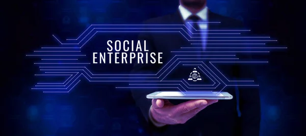 Segno Scrittura Mano Social Enterprise Business Idea Business Che Soldi — Foto Stock