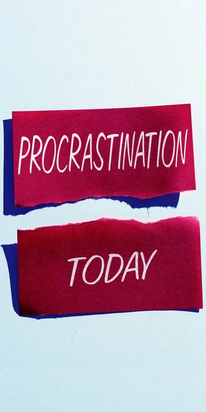 stock image Handwriting text Procrastination, Concept meaning Delay or Postpone something boring