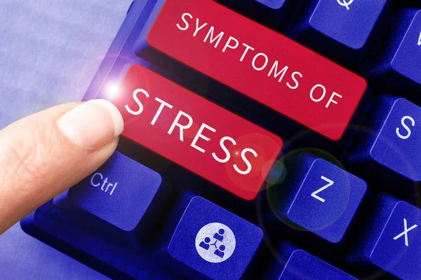 Tekst Teken Met Symptomen Van Stress Woord Voor Het Dienen — Stockfoto