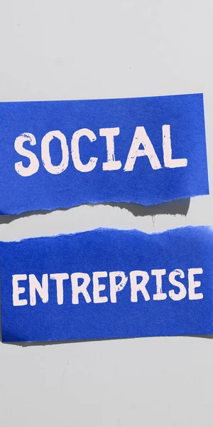Textový Nápis Ukazující Sociální Podnikání Slovo Napsané Podnikání Které Vydělává — Stock fotografie