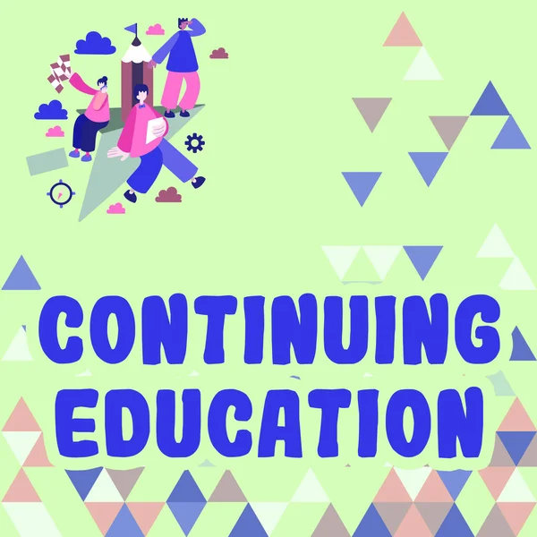 Znaki Pisma Ręcznego Kontynuacja Edukacji Koncepcja Biznesowa Ciągłe Uczenie Się — Zdjęcie stockowe