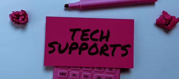 Skriva Visa Text Tech Supports Word För Hjälp Ges Tekniker — Stockfoto