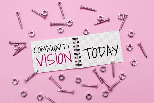 Tekenen Tonen Community Vision Business Concept Buurt Associatie Staat Affiliatie — Stockfoto