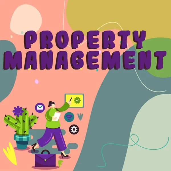 Tekst Met Inspiratie Property Management Zakelijke Aanpak Toezicht Vastgoed Bewaarde — Stockfoto