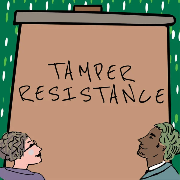 Teken Tamper Resistance Business Idee Resilent Aan Fysieke Schade Bedreigingen — Stockfoto