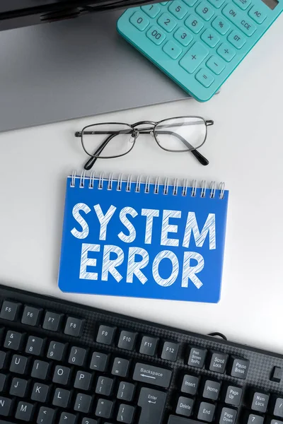 Sinal Escrita Mão Erro Sistema Ideia Negócio Falha Tecnológica Queda — Fotografia de Stock