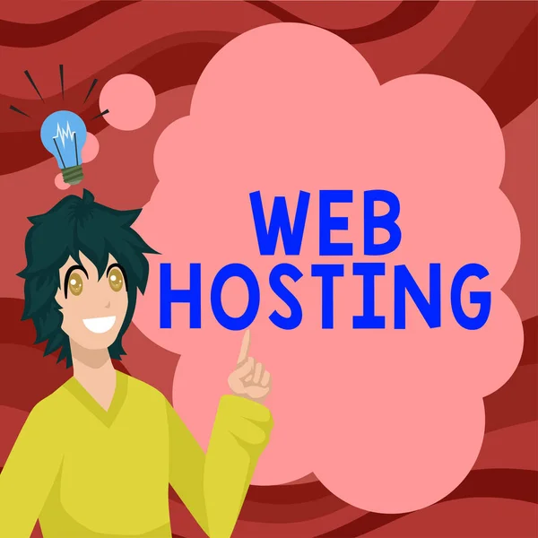 Text showing inspiration Web Hosting, Business idea The activity of providing storage space and access for websites