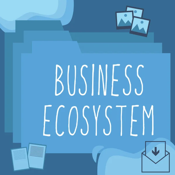 Έννοια Λεζάντα Business Ecosystem Word Develop Apply Organization Ανάπτυξη Ευκαιρίες — Φωτογραφία Αρχείου