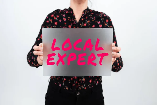Skriva Text Lokal Expert Business Approach Erbjuder Expertis Och Hjälp — Stockfoto