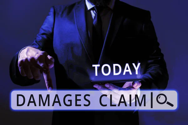 Hand Writing Sign Damages Claim Επιχειρηματική Έννοια Ζήτηση Αποζημίωση Litigate — Φωτογραφία Αρχείου